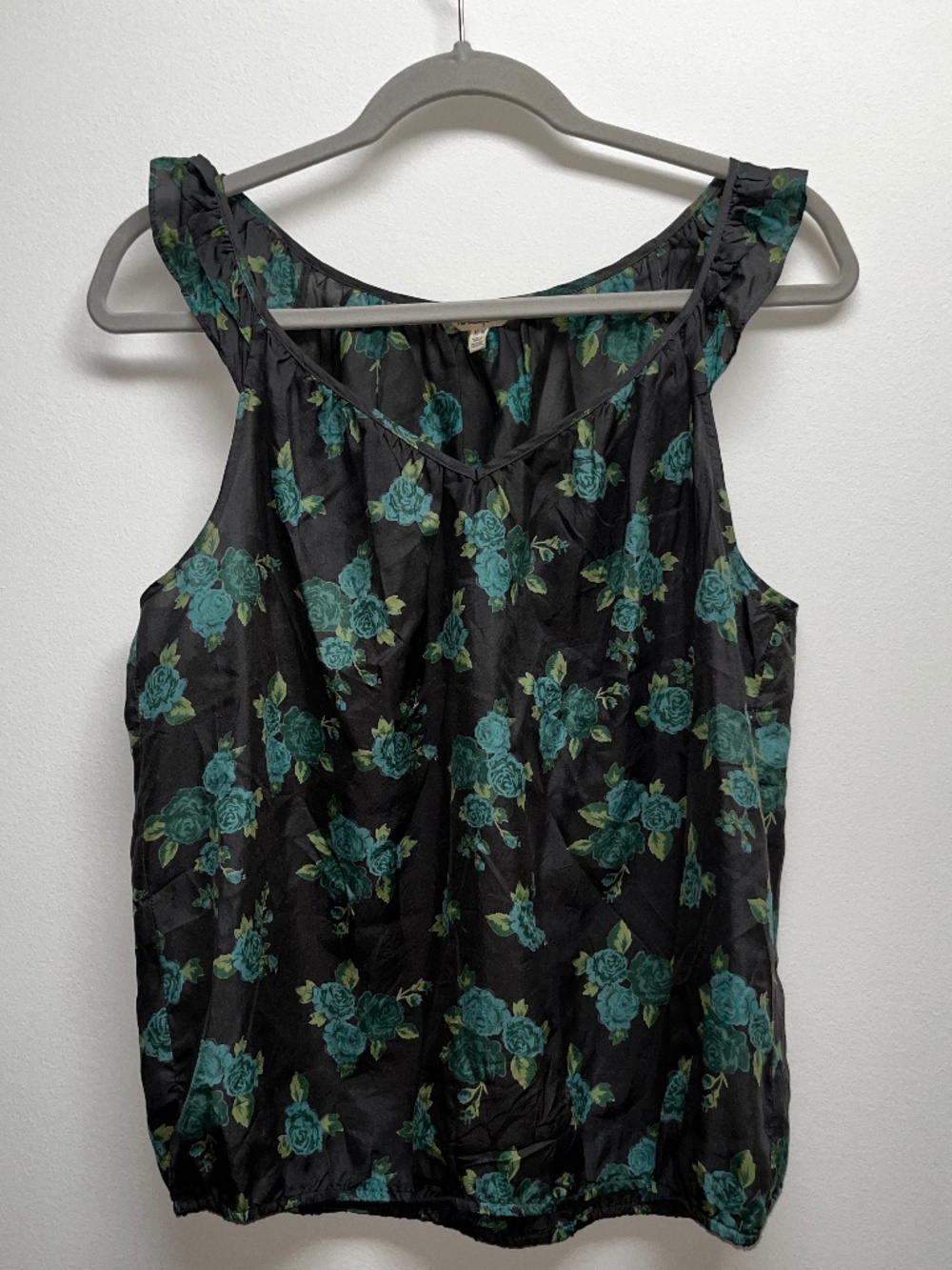 Heritage 1981 Floral Sleeveless Silk Blouse Top Medium